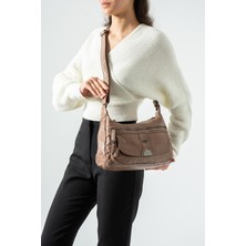 571 Collections Çanta Yıkama deri Çapraz Askılı Omuz Çantası Vizon MODEL:(571-12Z)