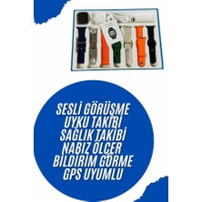 Kont Akıllı Saat 7 Kordon Hediyeli Takvim Alarm Nabız Ölçer Bildirim Görme Sesli Görüşme