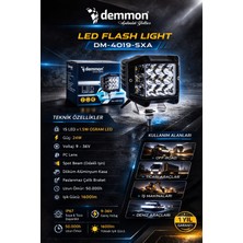 Demmon DM-4019-SXA LED Offroad Çalışma Lambası 24W 1600LM Spot Işık – Tır Kamyon 4x4 Iş Makinası Projektör 9-36V IP67