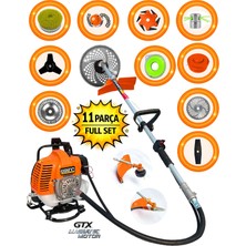 Eisenn German Ergo Plus 9800 Series 11 Parça Set Metal Şanzuman Sırt Tipi Benzinli Ot Çalı Çim Biçme Tırpanı
