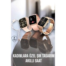 Akıllı Saat Kadınlara Uyku ve Sağlık Takibi Yapabilen Bileklik Hediyeli - ALKHBY9398-4924