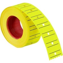 Tanex Makine Etiketi 12X21 Mm Çizgili Fosforlu Sarı 6 Lı Tnx1221550800 (1 Paket 6 Adet)