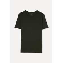 Mudo Erkek Haki Bisiklet Yaka T-Shirt