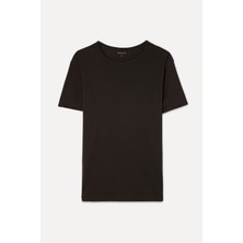 Mudo Erkek Kahverengi Bisiklet Yaka T-Shirt