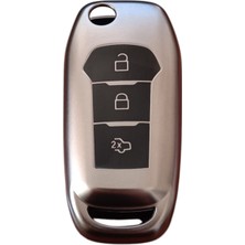 Ford Focus 4 Anahtar Uyumlu Silikon Oto Anahtar Kumanda Kabı Kılıf Füme