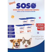 Muratech 4 Adet x 250 Yaprak - Soso Kova Evcil Hayvan  Köpek Pati ve Vücut Temizleme Mili