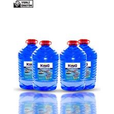 King Max -25°C Antifrizli Oto Cam Suyu, Kışlık Koruma, Mavi, 5 Litre (4 Adet)