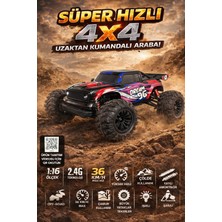 Wair Teknoloji 1:16 Rc Araba 36 Km/h Hızlı 4x4 Uzaktan Kumandalı Off Road Drift Araç Şarjlı 2.4ghz