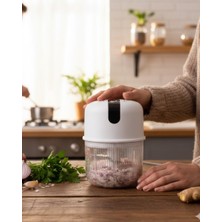 Kont USB Şarjlı Mini Rondo Sarımsak Soğan Zencefil