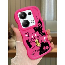 Ucuc Poco M6 Pro 4g Uyumlu Fuşya Silikon Kılıf Kamera Korumalı Darbe Emici Tasarım Şık Baskı Kılıf