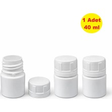 Demet Home 1 Adet 40 ml Kırılır Kapak Numune-ilaç-Tarım-Ecza-Tablet-Hap-Kapsül Şişesi Plastik 40 cc Kutu Şişe