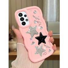 Ucuc Samsung Galaxy A23 Uyumlu Pembe Silikon Kılıf Kamera Korumalı Darbe Emici Tasarım Şık Baskı Kılıf