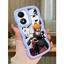 HONTINGA Vivo Y02S Uyumlu Kılıfı Düşüme Önleyici Basitlik Anti Düşme Darbeye Dayanıklı Basit Mavi Yumuşak Silikon Telefon Kılıfı Naruto Desen K9-0084