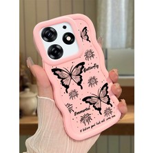Ucuc Tecno Spark 10 Pro Uyumlu Pembe Silikon Kılıf Kamera Korumalı Darbe Emici Tasarım Şık Baskı Kılıf