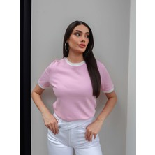 Esra Helvacı Biyeli Bisiklet Yaka T-Shirt