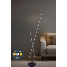 Lzy Avize Store Alfa 3'lü Çubuk LED Siyah Lambader-Modern Şık Dekoratif Yerden Aydınlatma