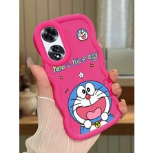Ucuc Oppo A60 Uyumlu Fuşya Silikon Kılıf Kamera Korumalı Darbe Emici Tasarım Şık Baskı Kılıf