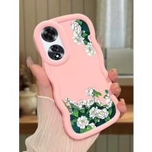 HONTINGA Oppo A60 Uyumlu Kılıfı Düşüme Önleyici Basitlik Anti Düşme Darbeye Dayanıklı Basit Pembe Yumuşak Silikon Telefon Kılıfı Çiçek Desen K9-0079