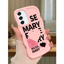 Ucuc Samsung Galaxy S21 Fe Uyumlu Pembe Silikon Kılıf Kamera Korumalı Darbe Emici Tasarım Şık Baskı Kılıf