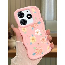 HONTINGA Tecno Spark 10 Pro Uyumlu Kılıfı Düşüme Önleyici Basitlik Anti Düşme Darbeye Dayanıklı Basit Pembe Yumuşak Silikon Telefon Kılıfı Çiçek Desen K9-0083