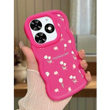 Ucuc Tecno Spark 20/20C Uyumlu Fuşya Silikon Kılıf Kamera Korumalı Darbe Emici Tasarım Şık Baskı Kılıf