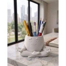 My Craft 3D MYCRAFT3D Yoga Meditasyon Figürü Masaüstü Aksesuar Huzurlu Duruşlu Kalem Kutusu 3D Tasarım Modern Düzenleyici