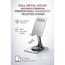 Ecuy Full Metal Telefon Standı 360° Döner Katlanabilir Ayarlanabilir Masaüstü Tablet Uyumlu Tutucu