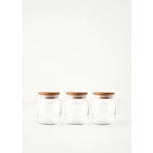 Bella Maison Joye Ahşap Kapaklı 3'lü Kavanoz Seti (290 cc)