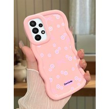 Ucuc Samsung Galaxy A23 Uyumlu Pembe Silikon Kılıf Kamera Korumalı Darbe Emici Tasarım Şık Baskı Kılıf