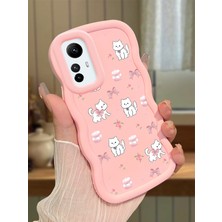 Ucuc Redmi Note 12S Uyumlu Pembe Silikon Kılıf Kamera Korumalı Darbe Emici Tasarım Şık Baskı Kılıf