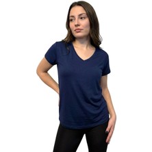 Thiff Gymwear Kadın Kısa Kollu V Yaka Basic Tişört (T-Shirt)