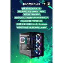 Game Garaj Prime S13 Amd Ryzen 7 7800X3D 32GB RAM 1TB SSD RTX5060Ti 240MM Sıvı Soğutma Freedos Oyuncu OEM Paket