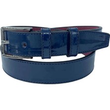 Süzer Deri Lacivert Rugan Çocuk Boy Suni Deri Düz Model 3 Cm.lik Garson Klasik Kemer // XD-G95-ST