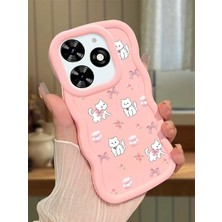Ucuc Tecno Spark Go 2024 Uyumlu Pembe Silikon Kılıf Kamera Korumalı Darbe Emici Tasarım Şık Baskı Kılıf