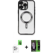 Marsilyan™- iPhone 16 Pro Kılıf Nova Işık Özel Seri - Şeffaf 360 Full Body Arka Koruyucu + Beyaz Raze Metal Kamera Lens