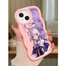 HONTINGA iPhone 14 Uyumlu Kılıfı Düşüme Önleyici Basitlik Anti Düşme Darbeye Dayanıklı Basit Pembe Yumuşak Silikon Telefon Kılıfı Karikatür Desen K9-0081