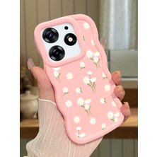 Ucuc Tecno Spark 10 Pro Uyumlu Pembe Silikon Kılıf Kamera Korumalı Darbe Emici Tasarım Şık Baskı Kılıf