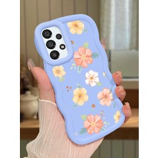 HONTINGA Samsung Galaxy A33 5g Uyumlu Kılıfı Düşüme Önleyici Basitlik Anti Düşme Darbeye Dayanıklı Basit Mavi Yumuşak Silikon Telefon Kılıfı Çiçek Desen K9-0083