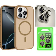 Vendas iPhone 16 Pro Kılıf M-Safe Şarj Özellikli Zore Babet Kapak + Kamera Lens Koruyucu
