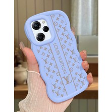 Ucuc Poco X5 Pro 5g Uyumlu Mavi Silikon Kılıf Kamera Korumalı Darbe Emici Tasarım Şık Baskı Kılıf