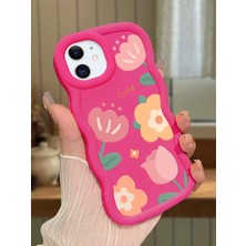 Ucuc iPhone 11 Uyumlu Fuşya Silikon Kılıf Kamera Korumalı Darbe Emici Tasarım Şık Baskı Kılıf