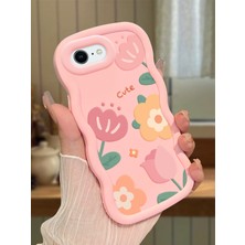 Ucuc iPhone 6 Plus/6s Plus Uyumlu Pembe Silikon Kılıf Kamera Korumalı Darbe Emici Tasarım Şık Baskı Kılıf