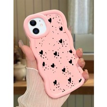 Ucuc iPhone 11 Uyumlu Pembe Silikon Kılıf Kamera Korumalı Darbe Emici Tasarım Şık Baskı Kılıf