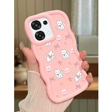 Ucuc Oppo A6 Pro 4g/5g Uyumlu Pembe Silikon Kılıf Kamera Korumalı Darbe Emici Tasarım Şık Baskı Kılıf
