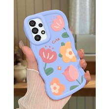 Ucuc Samsung Galaxy A33 Uyumlu Mavi Silikon Kılıf Kamera Korumalı Darbe Emici Tasarım Şık Baskı Kılıf