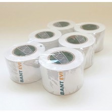 Bant Evi Beyaz Pvc Bant 6 Adet 5CMX25MT Geniş Beyaz Izole Bant