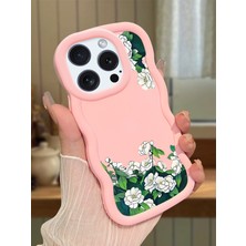 HONTINGA iPhone 14 Pro Uyumlu Kılıfı Düşüme Önleyici Basitlik Anti Düşme Darbeye Dayanıklı Basit Pembe Yumuşak Silikon Telefon Kılıfı Çiçek Desen K9-0079