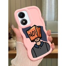 HONTINGA Vivo Y02S Uyumlu Kılıfı Düşüme Önleyici Basitlik Anti Düşme Darbeye Dayanıklı Basit Pembe Yumuşak Silikon Telefon Kılıfı Yaratıcılık Desen K9-0077