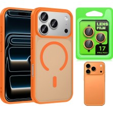 Vendas iPhone 17 Pro Max Kılıf M-Safe Şarj Özellikli Zore Babet Kapak + Kamera Lens Koruyucu