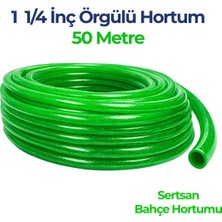 Sertsan Örgülü Su Hortumu 1 1/4 Inç 50 Metre Yeşil Dayanıklı Bahçe Hortumu